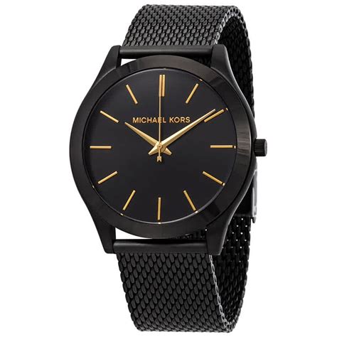 michael kors slim runway herren|Michael Kors black chronograph watch.